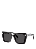 Swarovski square sunglasses black acetate frame, UK version