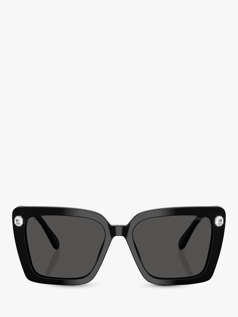 Swarovski square sunglasses black acetate frame, UK version