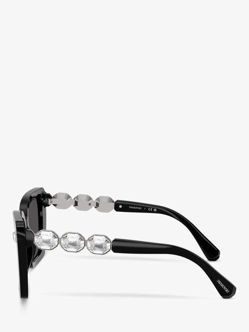 Swarovski square sunglasses black acetate frame, UK version