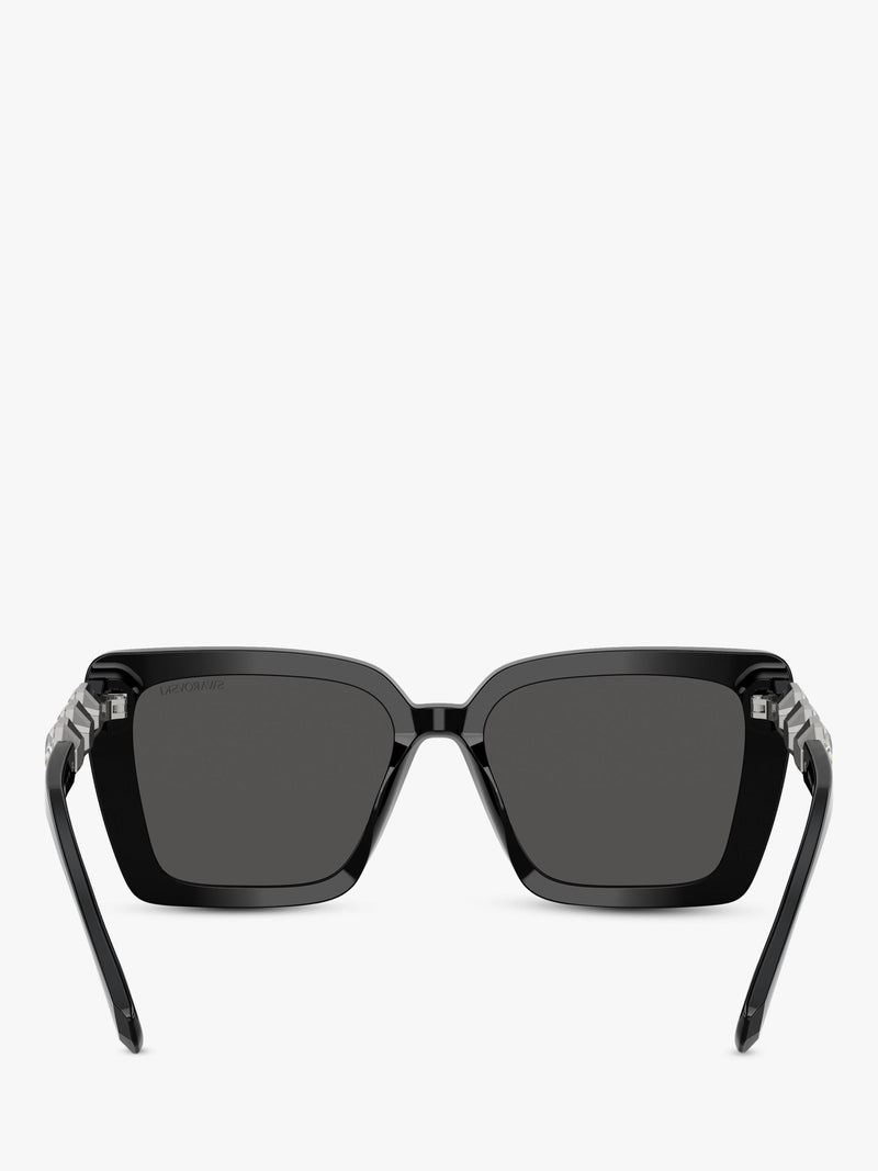 Swarovski square sunglasses black acetate frame, UK version