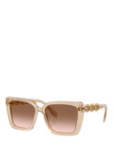 John Lewis Swarovski 0SK6032 Square Sunglasses Beige Transparent- Buy online at McGrocer