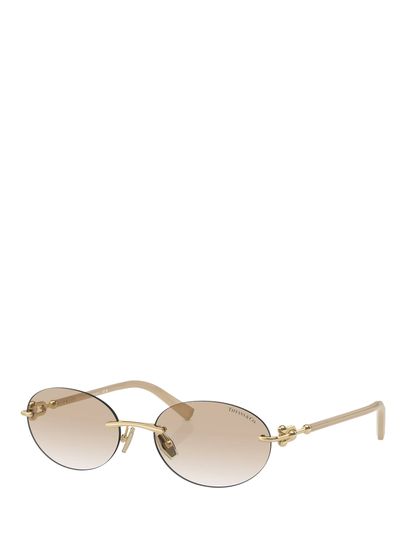 Tiffany & Co oval sunglasses pale gold polyamide frame (British brand)