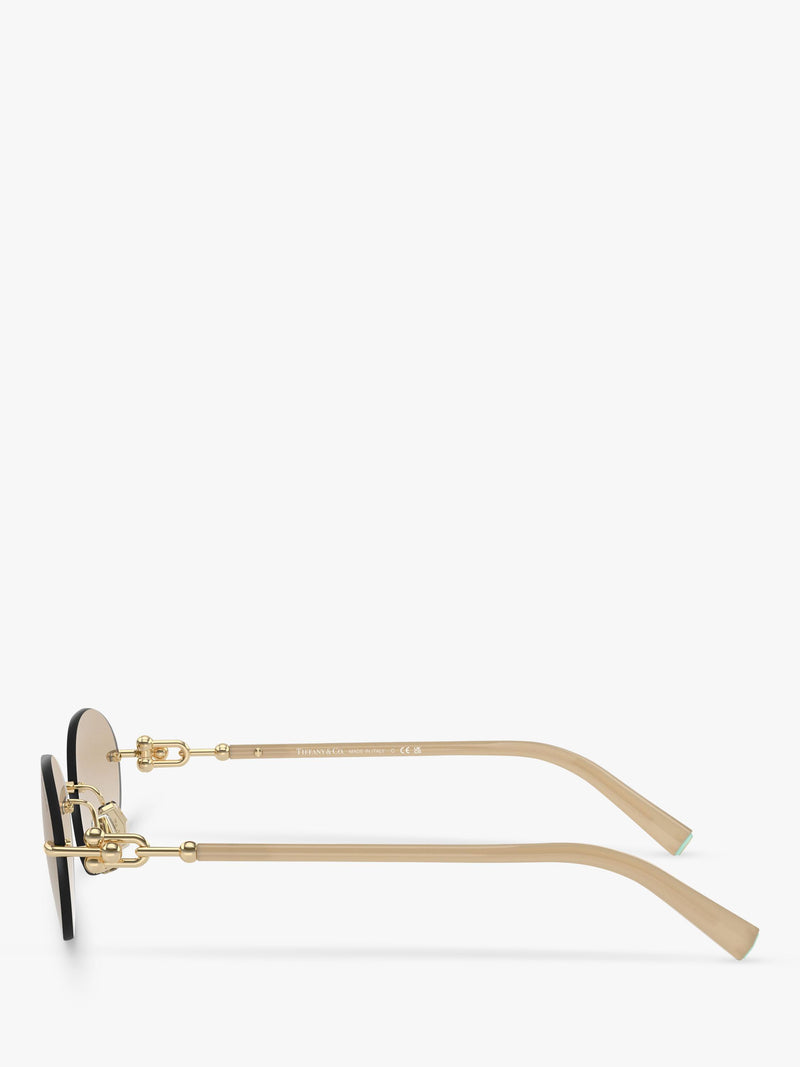 Tiffany & Co oval sunglasses pale gold polyamide frame (British brand)