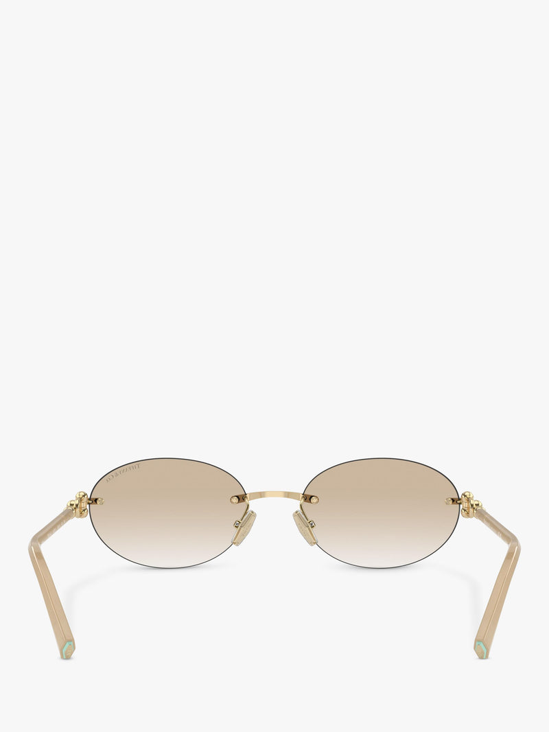 Tiffany & Co oval sunglasses pale gold polyamide frame (British brand)