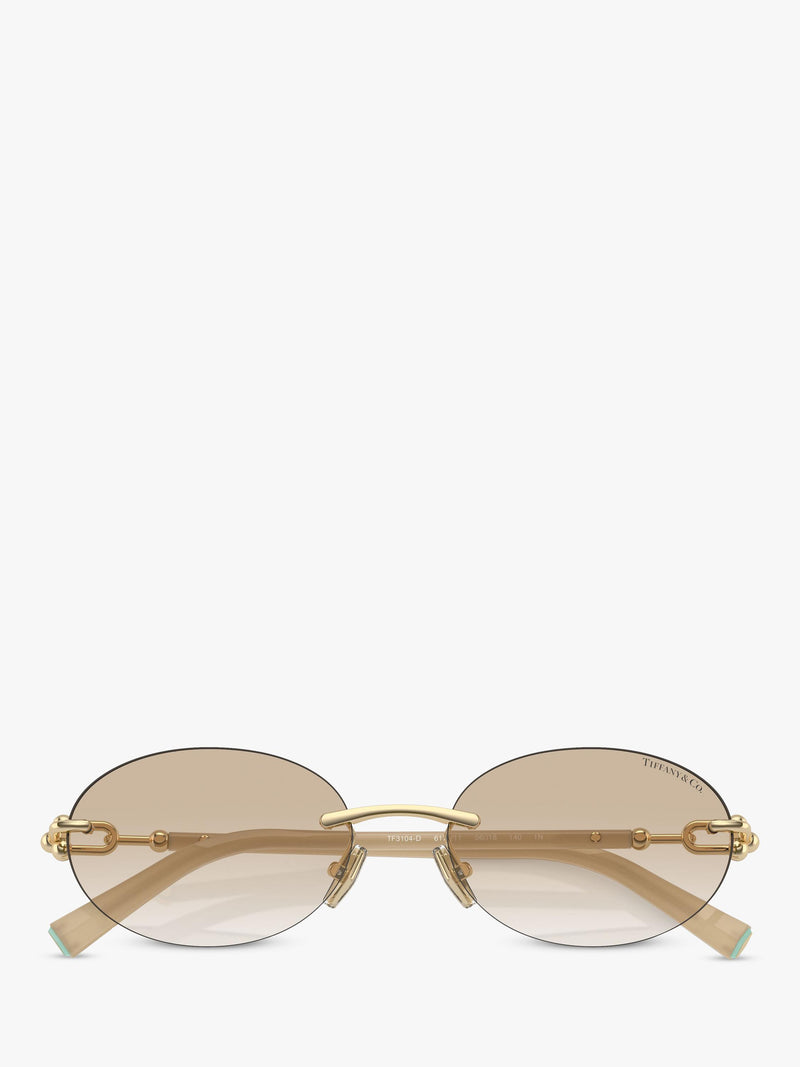 Tiffany & Co oval sunglasses pale gold polyamide frame (British brand)