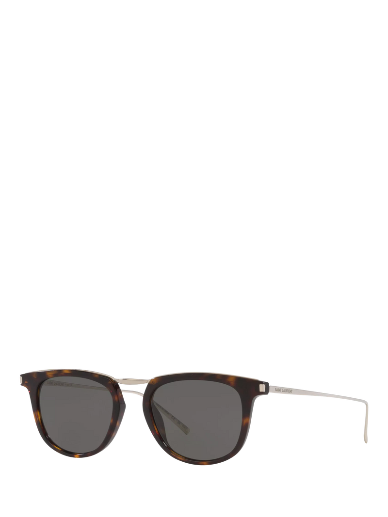 Yves Saint Laurent Ovale Sonnenbrille Silber/Schwarz