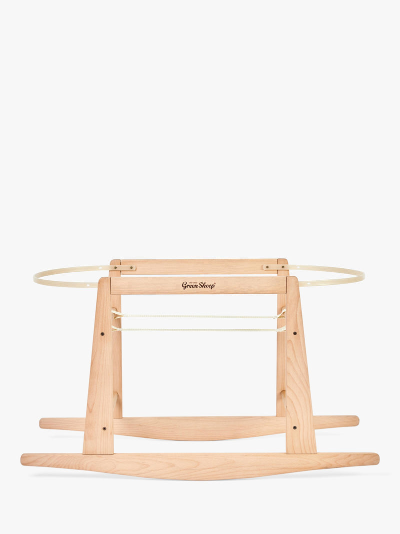 Little Green Sheep natural beechwood rocking Moses basket stand (British brand)