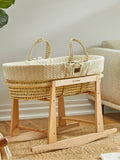 Little Green Sheep natural beechwood rocking Moses basket stand (British brand)