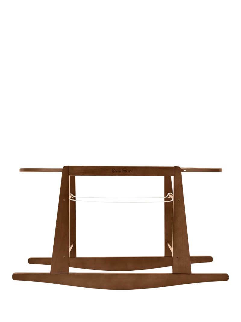 Little Green Sheep natural beechwood rocking Moses basket stand (British brand)