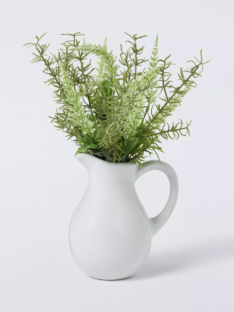 John Lewis artificial foliage jug white (British brand)