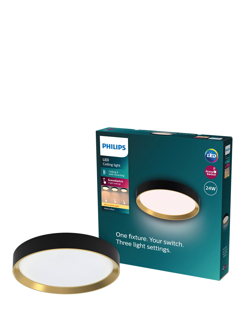 Philips SceneSwitch Hanno LED ceiling light 24W 38.4cm, imported from the UK