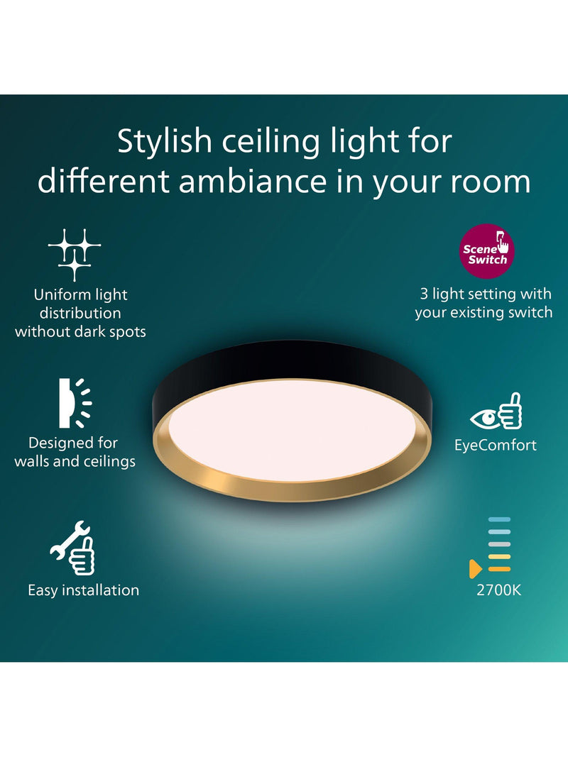 Philips SceneSwitch Hanno LED ceiling light 24W 38.4cm, imported from the UK