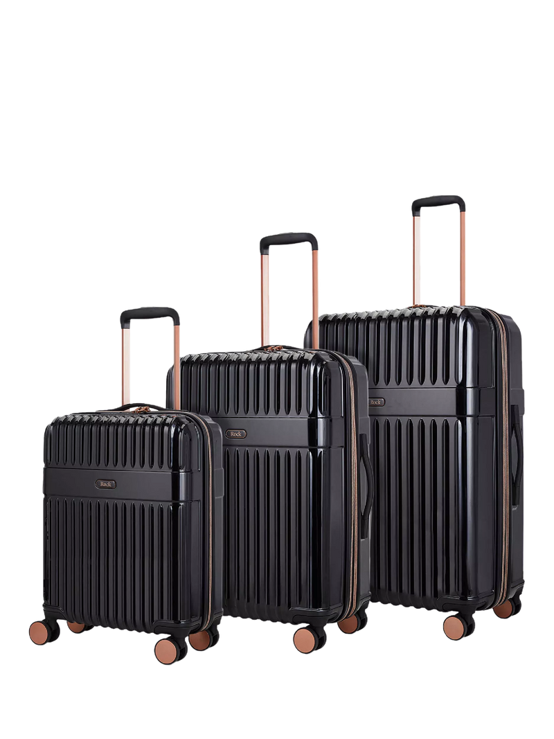 Rock Selene 8-wheel hard shell suitcase set of 3 (British brand)