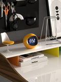 Newgate Clocks Centre of the Earth LCD alarm clock spherical yellow, UK version