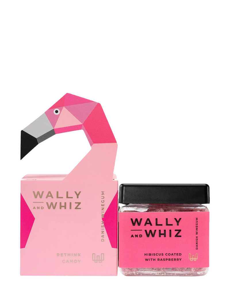 Wally & Whiz hibiscus coated raspberry winegums 140g (British brand)