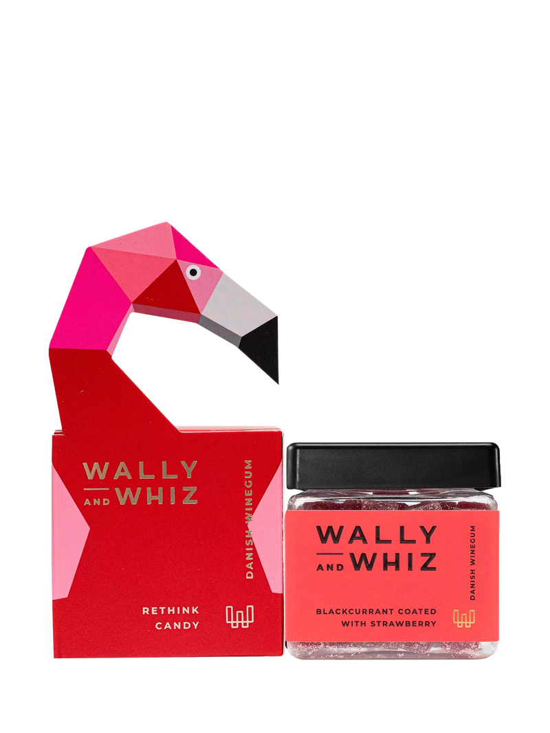 Wally & Whiz blackcurrant and strawberry coated winegums 140g (British brand)
