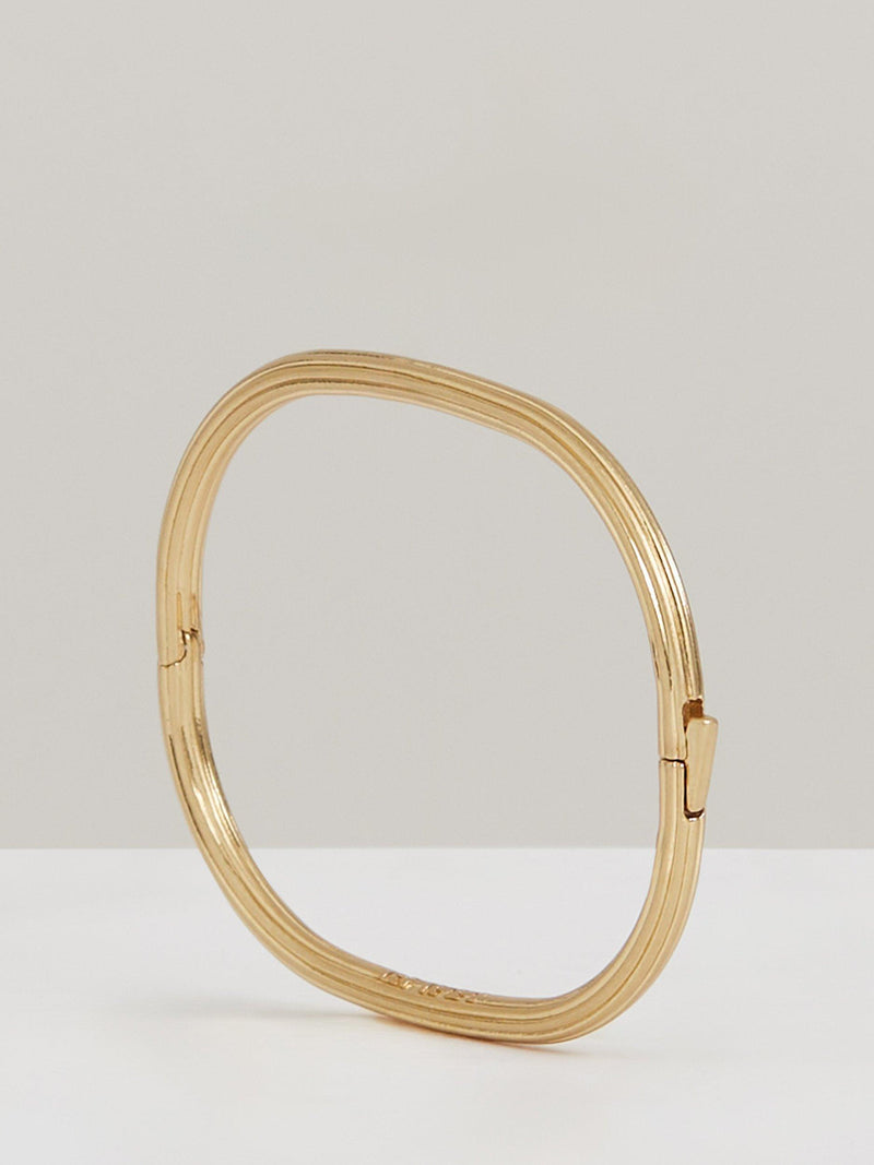 Reiss Claudia Contour hinged cuff bracelet gold tone - British product
