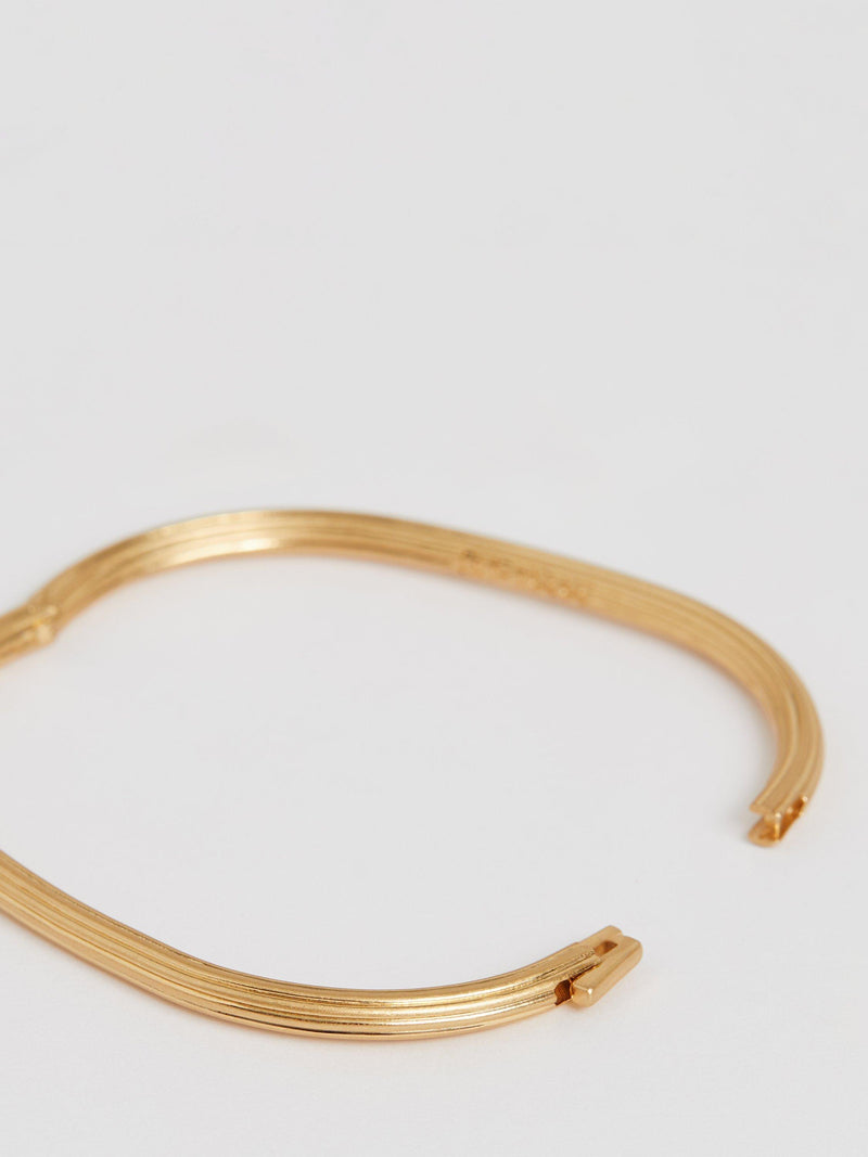 Reiss Claudia Contour hinged cuff bracelet gold tone - British product