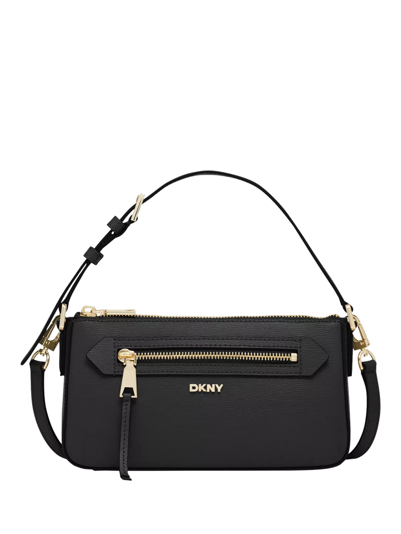 DKNY Bryant Avenue leather crossbody bag in black, imported from the UK