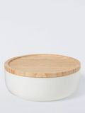 BIA stoneware serve bowl with bamboo lid 20.5cm (British brand)