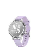 John Lewis Garmin Lily 2 Active Smart Fitness Watch with Silicone Band, Silver and Jasmine Purple- Buy online at McGrocer