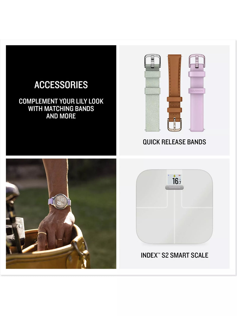 Garmin Lily 2 Active smartwatch Silver and Jasmine Purple, UK version