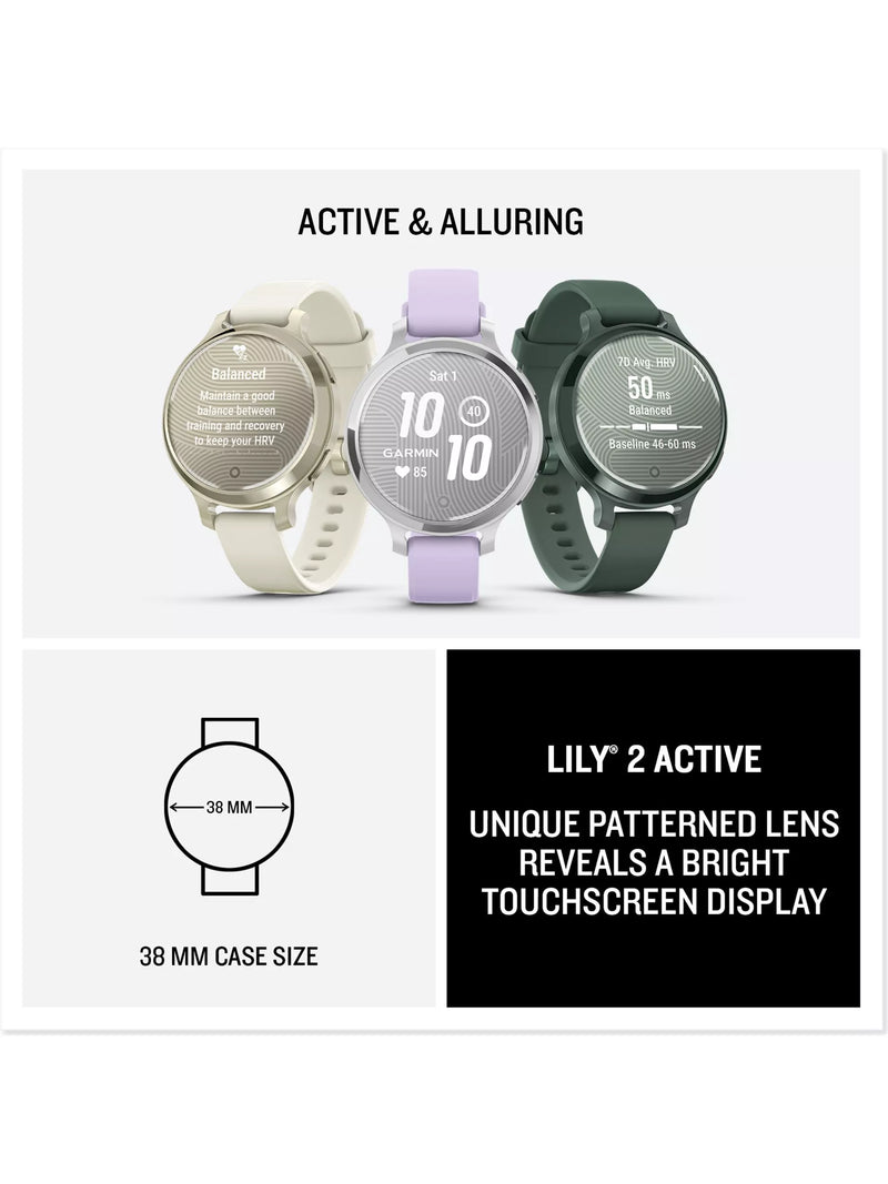 Garmin Lily 2 Active smartwatch Silver and Jasmine Purple, UK version