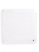 John Lewis Polo Ralph Lauren Baby Cotton Cable Blanket White- Buy online at McGrocer
