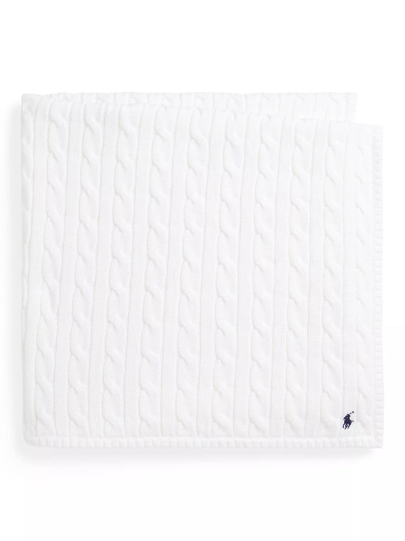 Polo Ralph Lauren baby cable blanket white (British brand)