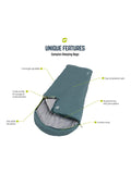 Outwell Campion Lux double sleeping bag in green - British product