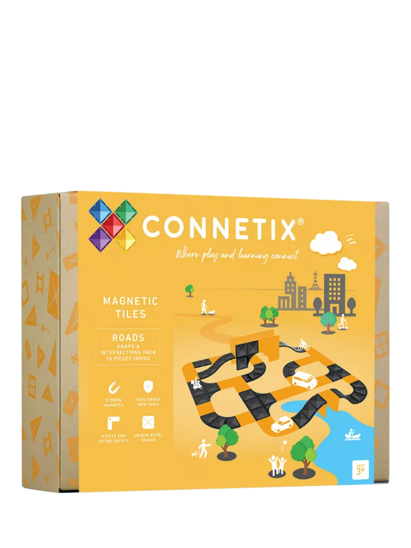 Connetix construction set roads ramps intersections 16 piece, imported from the UK