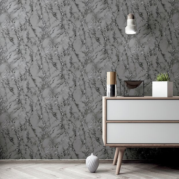 Arthouse Carrara Marble Grey wallpaper 53cm x 10.05m roll - British product