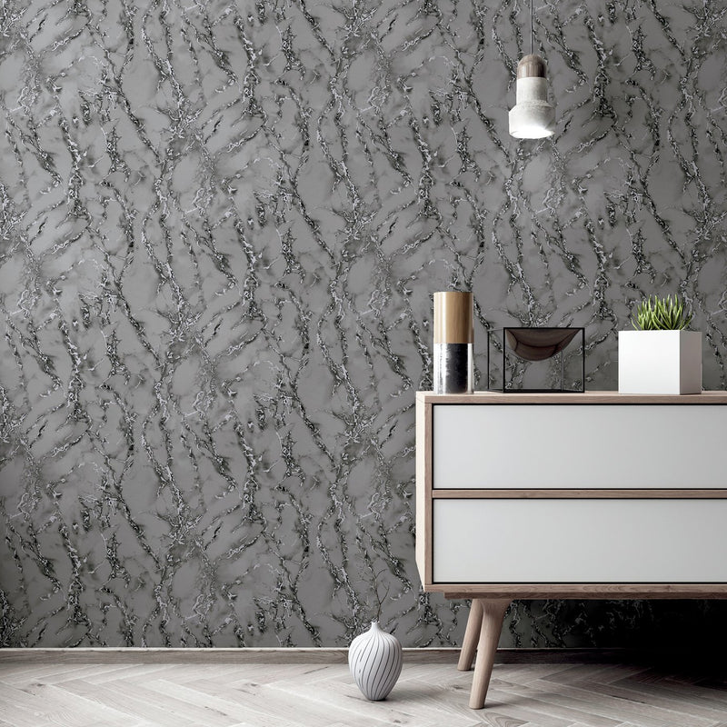 Arthouse Carrara Marble Grey wallpaper 53cm x 10.05m roll - British product