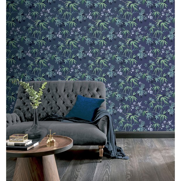 Arthouse Jasmine Garden Navy wallpaper 53cm x 1005m roll - British product