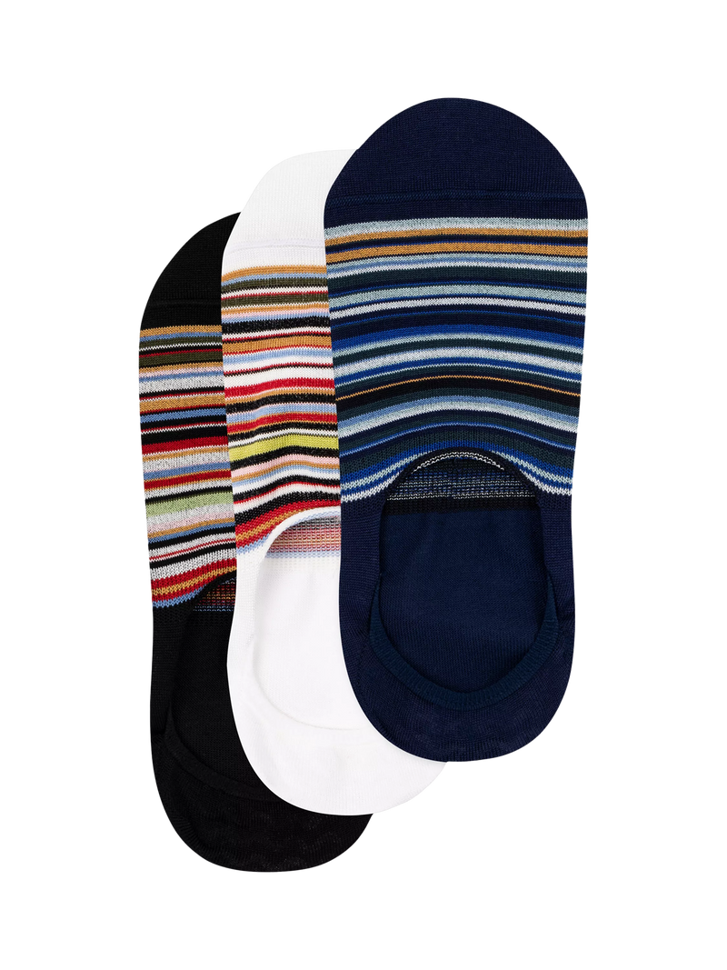 Paul Smith stripe no-show socks pack of 3 - British product