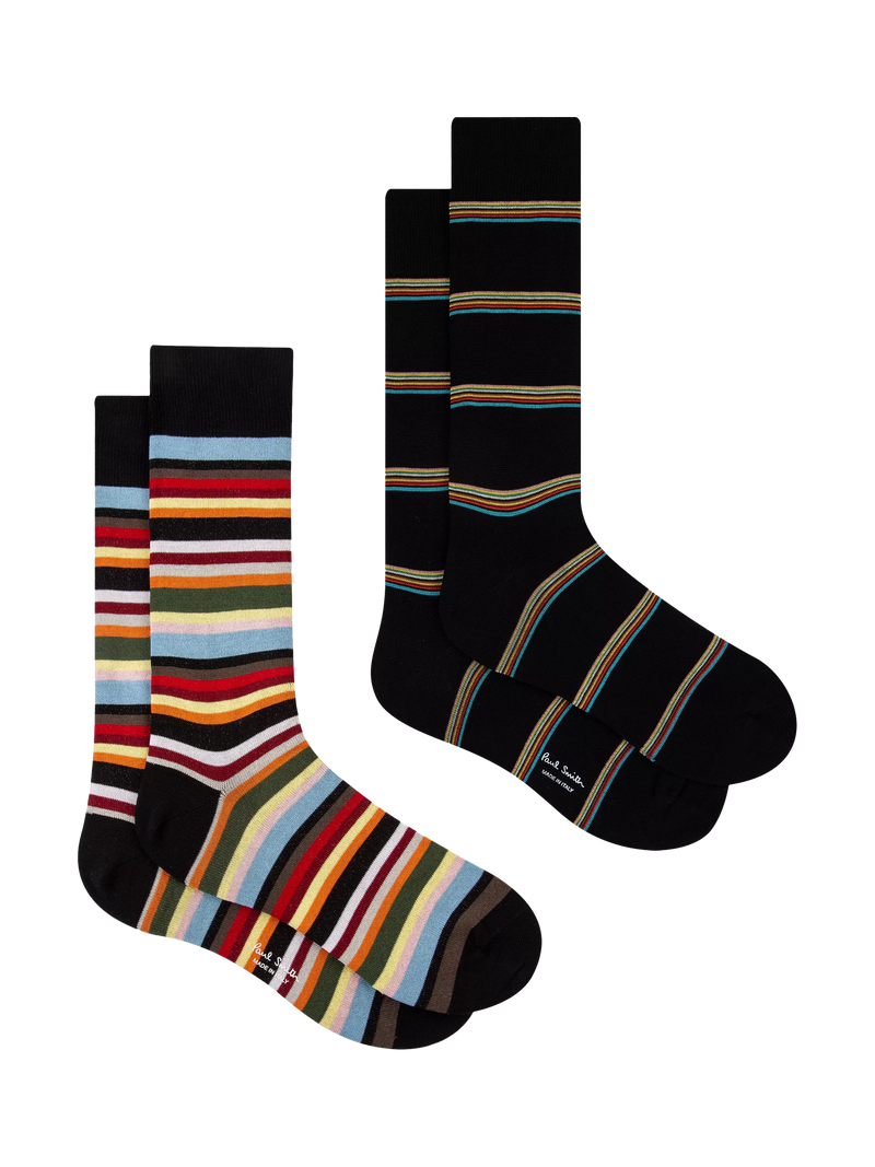 Paul Smith stripe cotton blend socks pack of 2 (British brand)