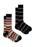 Paul Smith stripe cotton blend socks pack of 2 (British brand)