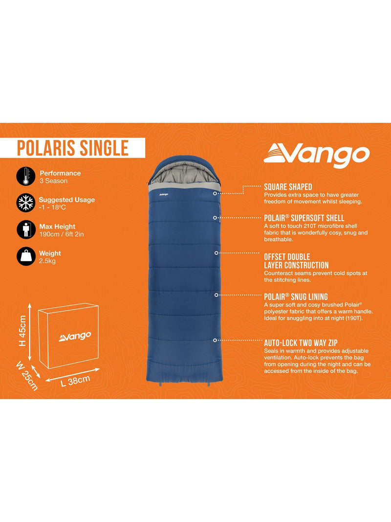Vango Polaris single sleeping bag blue (British brand)