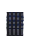Aspinal of London wool scarf navy check pattern imported from the UK