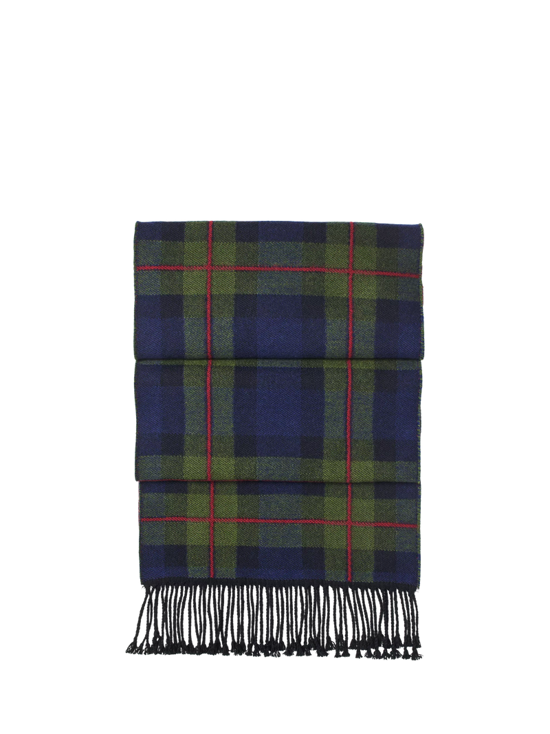 Aspinal of London tartan wool scarf dark green multi (British brand)