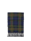 Aspinal of London tartan wool scarf dark green multi (British brand)