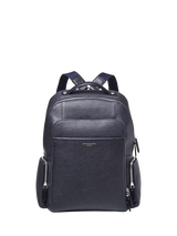 John Lewis Aspinal of London Reporter Leather Zipped Rucksack, Navy- Buy online at McGrocer