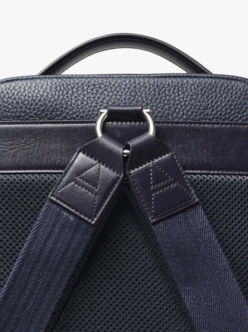 Aspinal of London leather backpack in navy (British brand)