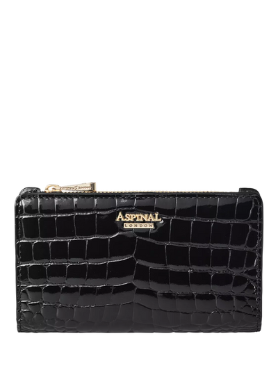 John Lewis Aspinal of London Mayfair Patent Croc Coin & Card Purse- Buy online at McGrocer