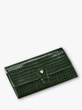 Aspinal of London Croc Effect Leather Travel Wallet Evergreen (British brand)