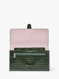 Aspinal of London Croc Effect Leather Travel Wallet Evergreen (British brand)