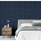 Arthouse Washed Panel Navy decorative wallpaper roll - British product