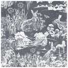 Arthouse Meadow Hare Navy Wallpaper 53cm x 1005m roll - British product