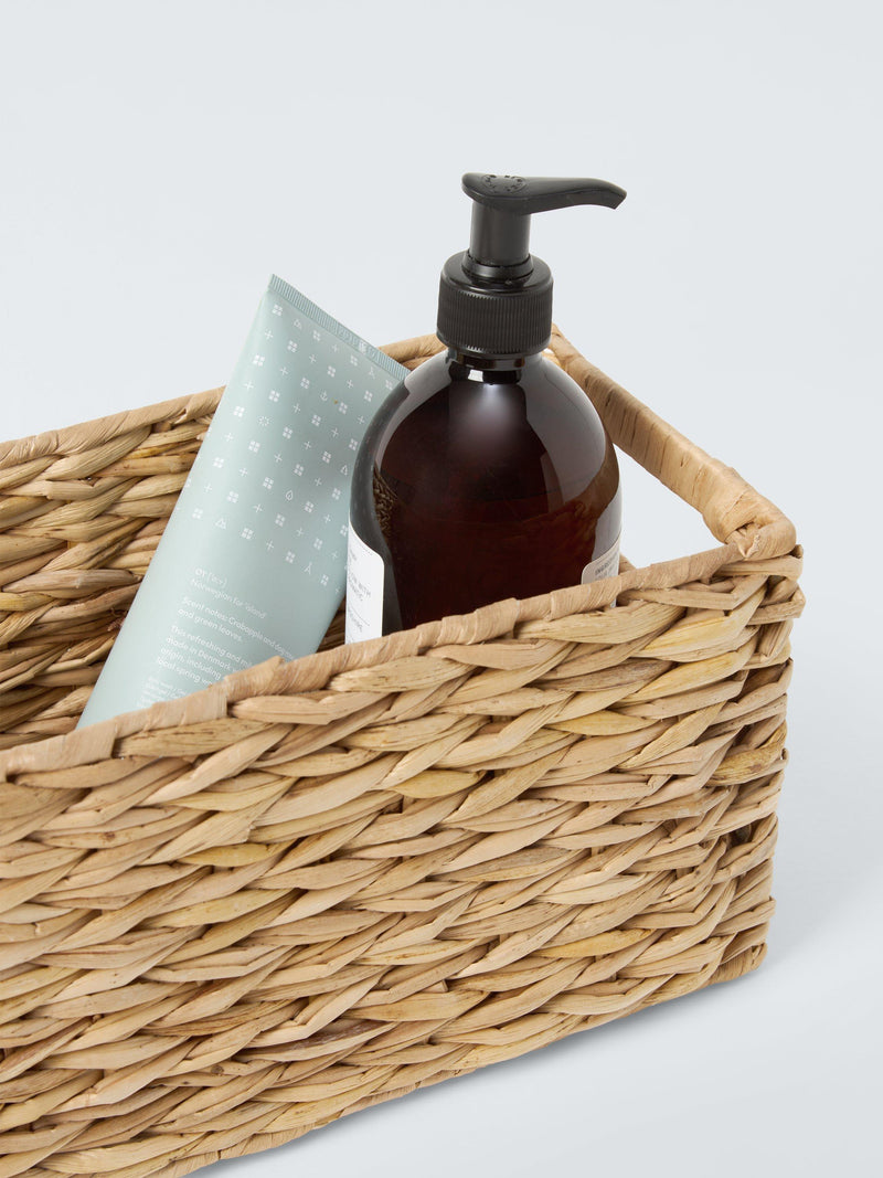 John Lewis natural bulrush storage basket with handle, small size, UK version