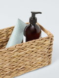 John Lewis natural bulrush storage basket with handle, small size, UK version